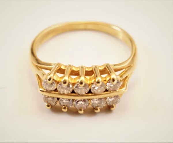 two-row-prog set - diamond-ring-Horizontal front-view