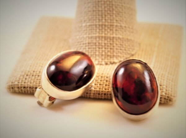 Timeless Elegance: Baltic Sea Oval Amber Clip-Back Earrings .925 Silver