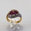 Two-Tone Ruby and Diamond Ring in 18K White and Yellow Gold, Ying and Yang