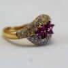 Two-Tone Ruby and Diamond Ring in 18K White and Yellow Gold, Ying and Yang