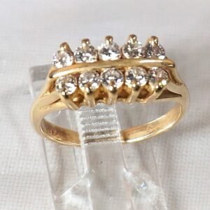 Timeless Elegance: Double Row Diamond Band in 14K Yellow Gold