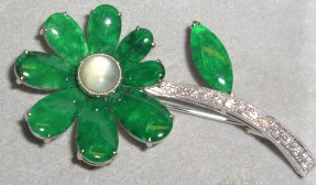 Imperial 18K Jade Brooch