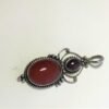 Handcrafted Chalcedony and Almandine Garnet Pendant in Sterling Silver 925