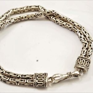Double-Link Chain Sterling Silver Bracelet.
