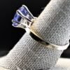 Pear-Shaped Tanzanite Three-Stone Ring with Diamond Baguette,14K White Gold