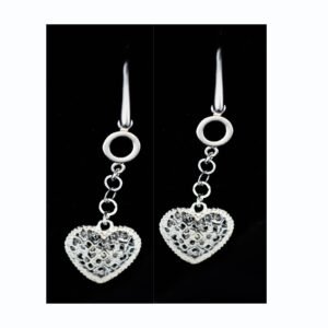 Drop Dangle Earrings: 2" sterling silver filigree design.
