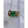 Emerald-Cut Colombian Emerald Ring with Channel-Set Diamonds, 1.70 Ct Gem