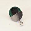 Artisanal Pendant, Large Oval Malachite and Pear-shaped Onyx in Silver 925