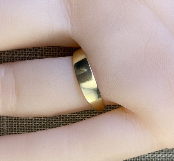 Classic Majesty: Three-Stone Ruby and Diamond Ring in Yellow Gold, Ring size 6.5