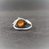Understated Elegance - Round Baltic Amber Ring in Silver .925, Cabochon-Cut