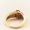 teardrop ruby buckle.i Pear-Shaped Deep-Red Ruby Ring with Pave Diamond Accents in 14K Yellow Gold